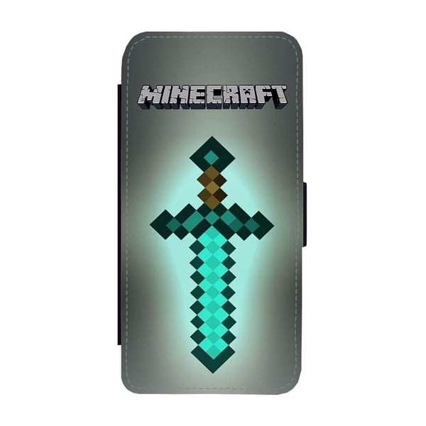 Til Samsung Galaxy S8+: Minecraft Diamantsvärd, flipdeksel med unikt motiv, mobiletui med stativfunksjon