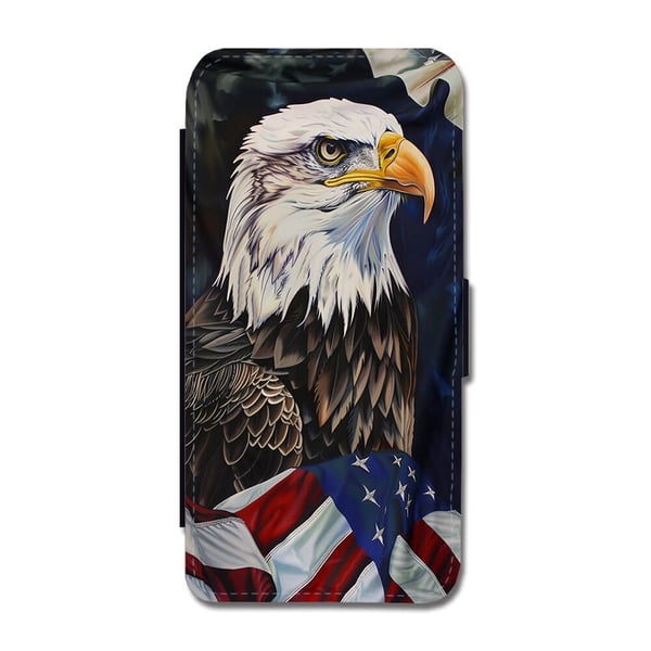 Til Samsung Galaxy S8: USA Ørn Flagg, flipdeksel med unikt motiv, mobiletui med stativfunksjon
