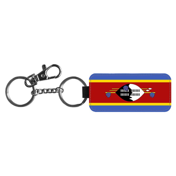 Nyckelring: Eswatini Flagga, stilrent hängsmycke med livfull och unikt design