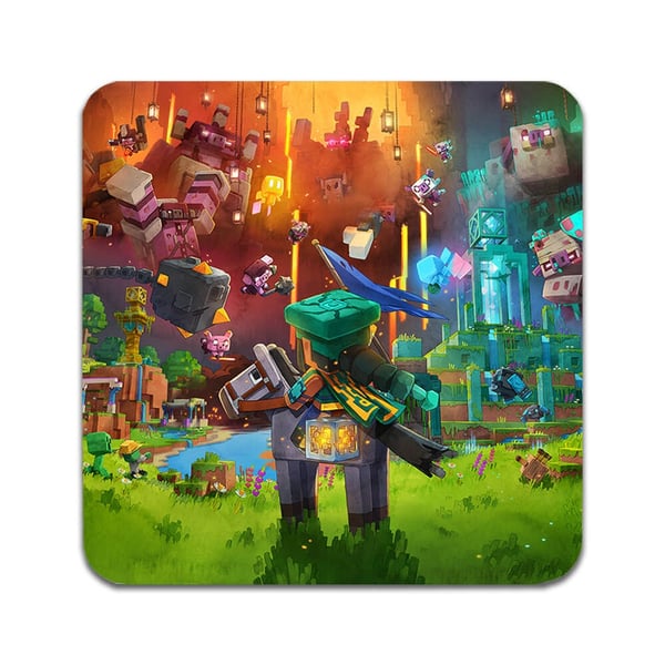 Glassunderlag (2-pakning): Minecraft Legends, stilrene underlag med unike og livlige motiver