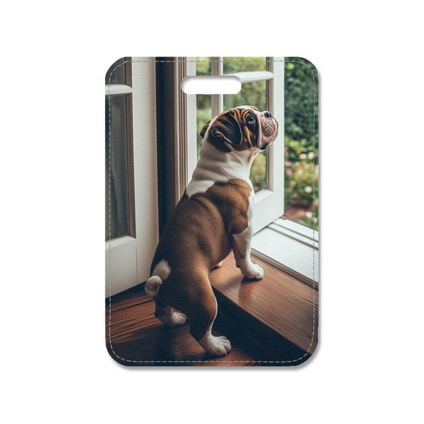 Taskevedhæng: Hund Engelsk Bulldog, stilrent taskepynt med levende og unikt design, perfekt til håndtasken eller rygsækken