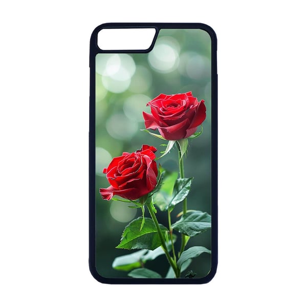 Til iPhone 7 Plus / 8 Plus: Blomster Røde Roser, mobilcover med unikt motiv, beskyttende cover