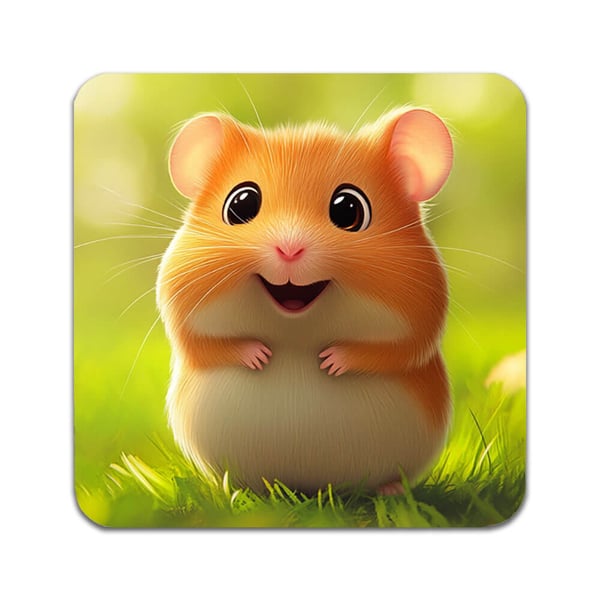 Glassunderlag (4-pakning): Dyr Hamster, stilrene underlag med unike og livlige motiver