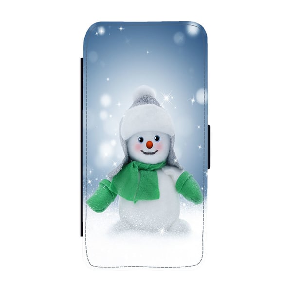 Til Samsung Galaxy S8: Snowman, flipdeksel med unikt motiv, mobiletui med stativfunksjon