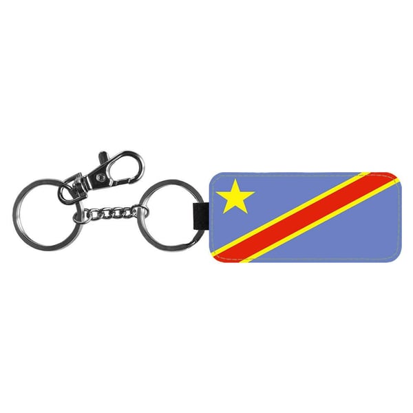 Avaimenperä: Flag of Democratic Republic of the Congo, tyylikäs riipus, jossa on eloisa ja uniikki kuvio