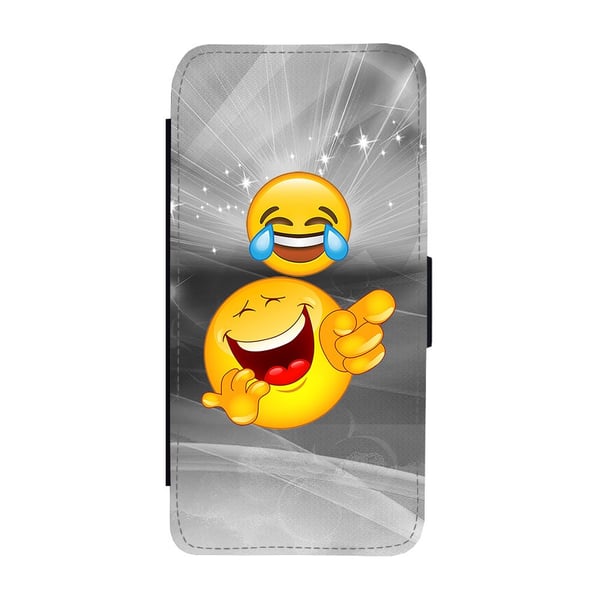 Emoji Laughing Samsung Galaxy S9, flipdeksel med unikt motiv, mobiletui med stativfunksjon