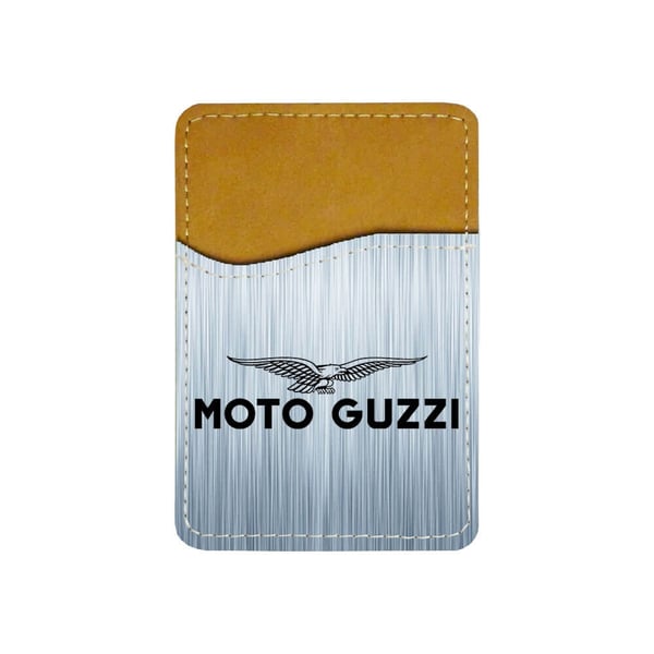 Selvklebende kortholder til mobil (Universell): Moto Guzzi Black Logo, kortlomme med levende og unikt design til telefonen