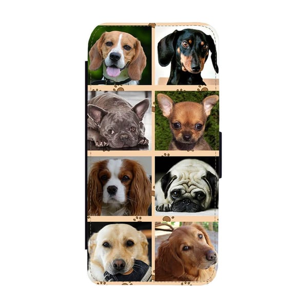 Dogs Samsung Galaxy S8+, flipdeksel med unikt motiv, mobiletui med stativfunksjon