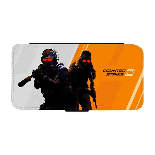 Til Samsung Galaxy S8: Counter-Strike 2, flipdeksel med unikt motiv, mobiletui med stativfunksjon