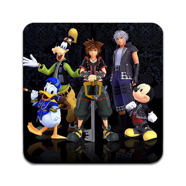 Glassunderlag (2-pakning): Kingdom Hearts III Re Mind, stilrene underlag med unike og livlige motiver