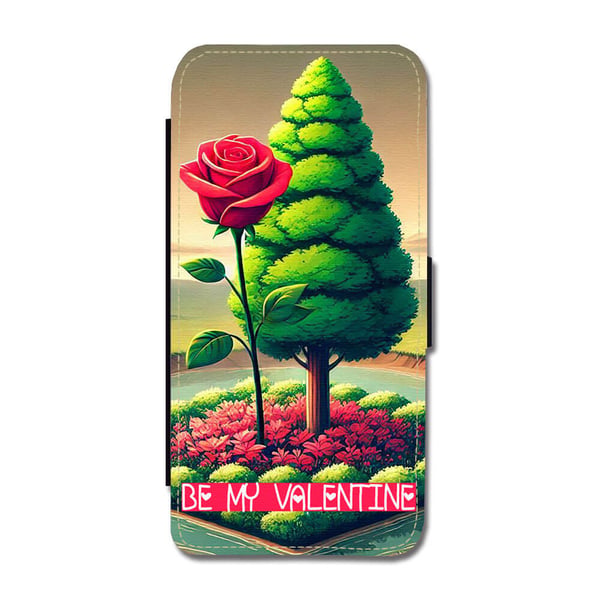 Til Samsung Galaxy S8+: Be My Valentine, flipdeksel med unikt motiv, mobiletui med stativfunksjon