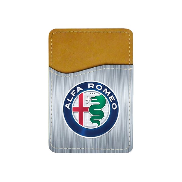 Selvklæbende kortholder til mobil (Universel): Alfa Romeo 2015 Logo, kortlomme med levende og unikt design til telefonen