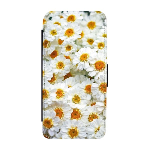 Til Samsung Galaxy S8: Flower White Gerberas, flipdeksel med unikt motiv, mobiletui med stativfunksjon