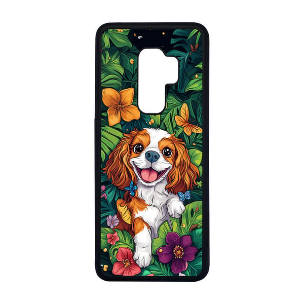Til Samsung Galaxy S9+: Barn Søt Tegneserie Cavalier King Charles Spaniel Hund, mobildeksel med unikt motiv, beskyttende cover