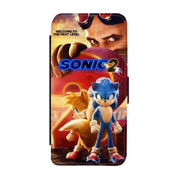 Til Samsung Galaxy S8: Sonic the Hedgehog 2, flipdeksel med unikt motiv, mobiletui med stativfunksjon