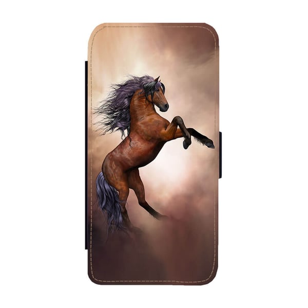 Til Samsung Galaxy S8: Horse, flipdeksel med unikt motiv, mobiletui med stativfunksjon
