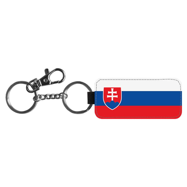 Nøkkelring: Slovakien Flagga, stilrent anheng med levende og unikt design