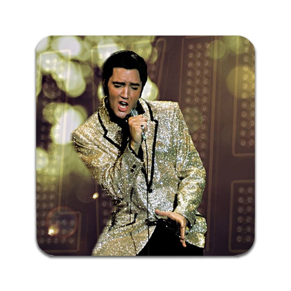Glassunderlag (2-pakning): Elvis Presley, stilrene underlag med unike og livlige motiver