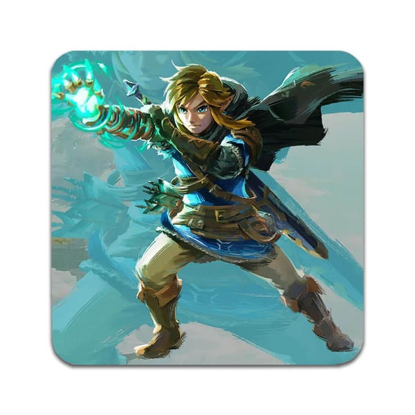Glassunderlag (2-pakning): Zelda Tears of the Kingdom, stilrene underlag med unike og livlige motiver