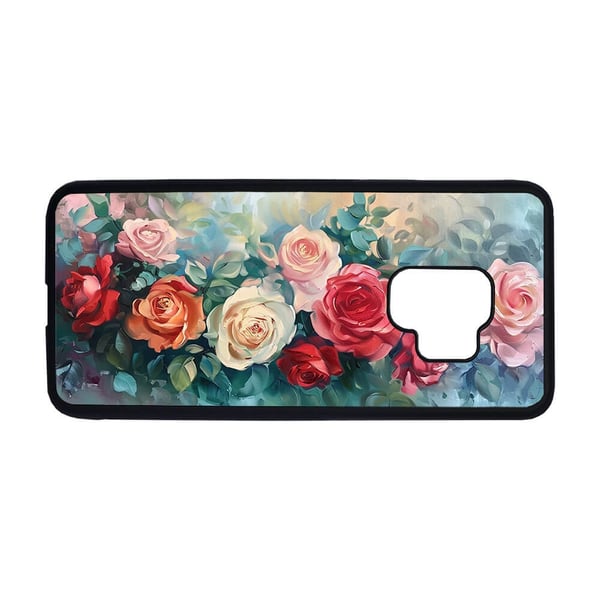 Til Samsung Galaxy S9: Roser Maleri, mobildeksel med unikt motiv, beskyttende cover