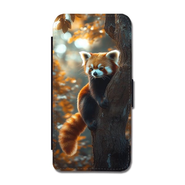 Til Samsung Galaxy S9: Dyr Rød Panda, flipdeksel med unikt motiv, mobiletui med stativfunksjon