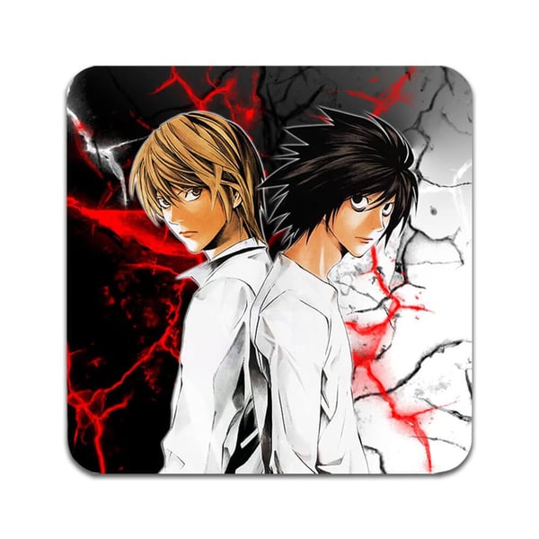 Glassunderlag (2-pakning): Death Note, stilrene underlag med unike og livlige motiver