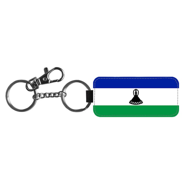 Nyckelring: Lesotho Flagga, stilrent hängsmycke med livfull och unikt design