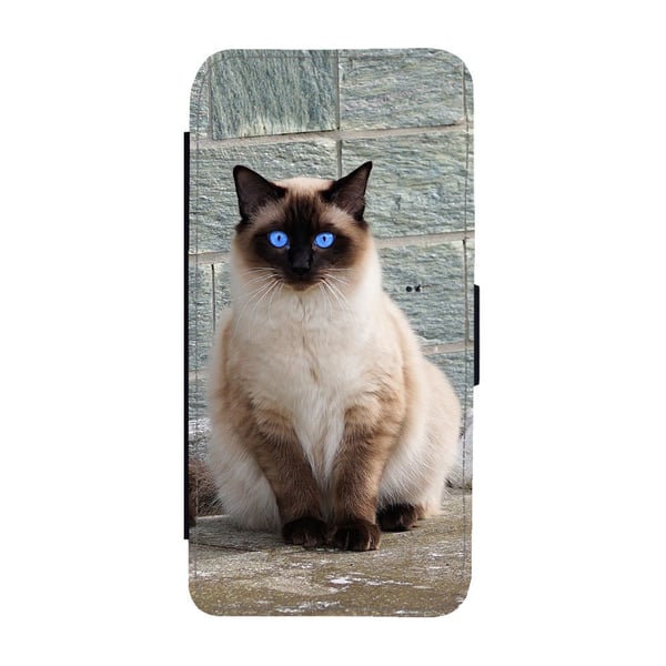Til Samsung Galaxy S8: Siamese Cat, flip-cover med unikt motiv, mobilcover med standerfunktion