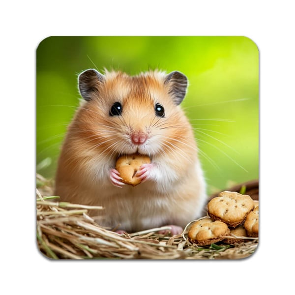 Glassunderlag (2-pakning): Dyr Hamster, stilrene underlag med unike og livlige motiver