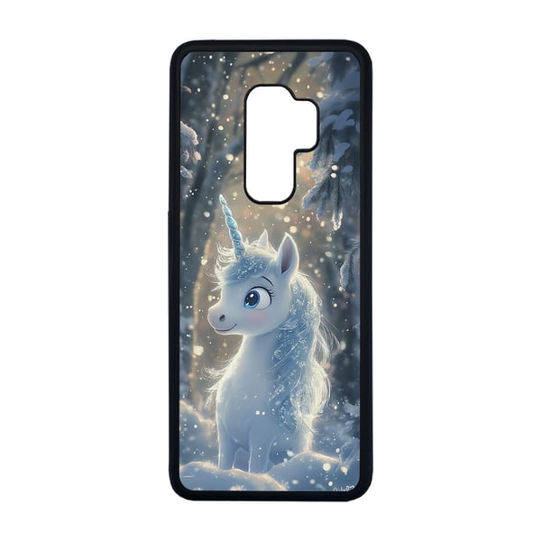 Til Samsung Galaxy S9+: Tegneserie Enhjørning, mobildeksel med unikt motiv, beskyttende cover