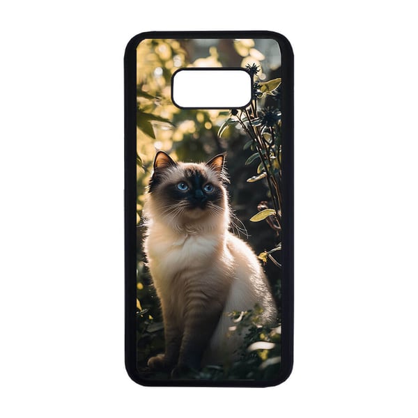 Til Samsung Galaxy S8+: Burmesisk Katt, mobildeksel med unikt motiv, beskyttende cover
