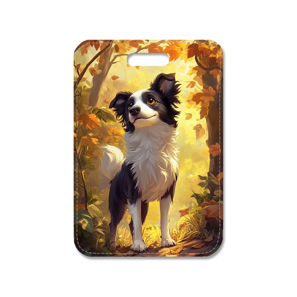 Taskevedhæng: Børn Sød Tegneserie Border Collie Hund, stilrent taskepynt med levende og unikt design, perfekt til håndtasken eller rygsækken