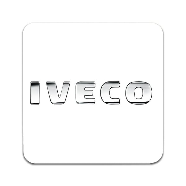 Glassunderlag (2-pakning): Iveco, stilrene underlag med unike og livlige motiver