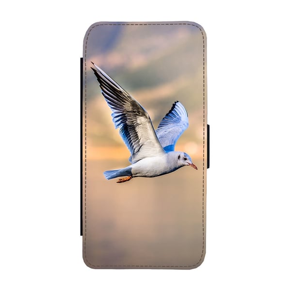 Til Samsung Galaxy S8+: Seagull, flipdeksel med unikt motiv, mobiletui med stativfunksjon