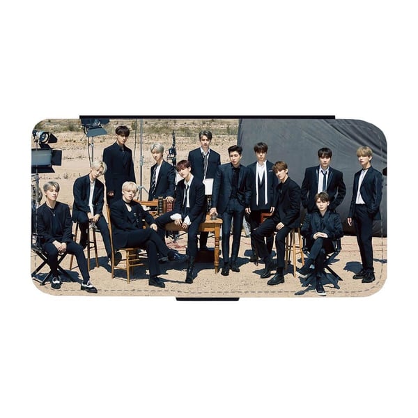 K-Pop Seventeen Samsung Galaxy S9, flipdeksel med unikt motiv, mobiletui med stativfunksjon