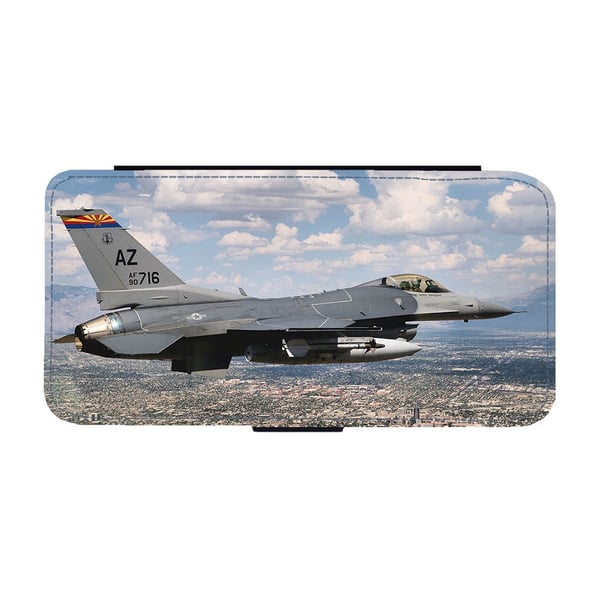 F-16 Fighting Falcon Fighter, flipdeksel med unikt motiv, mobiletui med stativfunksjon Til Samsung Galaxy S9
