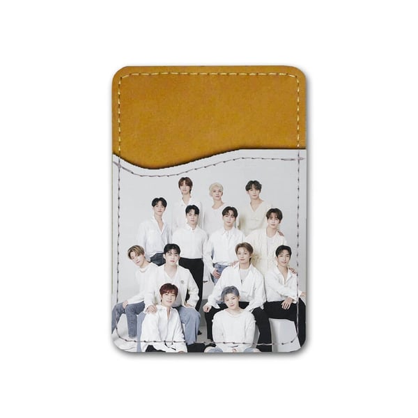 Selvklebende kortholder til mobil (Universell): K-pop Seventeen, kortlomme med levende og unikt design til telefonen