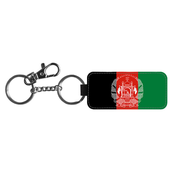 Nyckelring: Afghanistan Flagga, stilrent hängsmycke med livfull och unikt design
