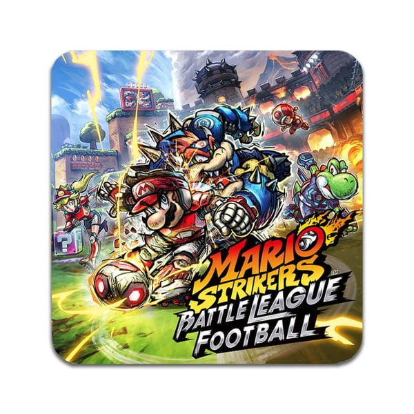 Lasinaluset (2 kpl): Mario Strikers Battle League Football, tyylikkäät aluset uniikeilla ja eloisilla kuvioilla