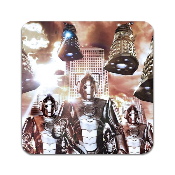 Glassunderlag (4-pakning): Doctor Who, stilrene underlag med unike og livlige motiver