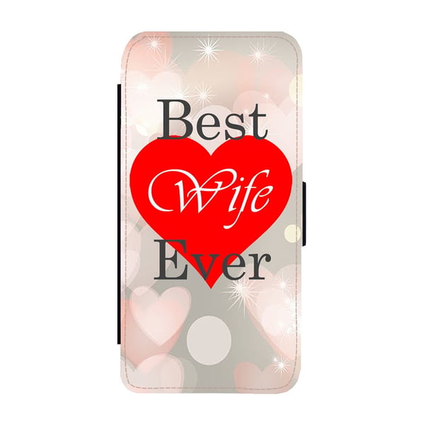 Til Samsung Galaxy S9: Best Wife Ever, flip-cover med unikt motiv, mobilcover med standerfunktion