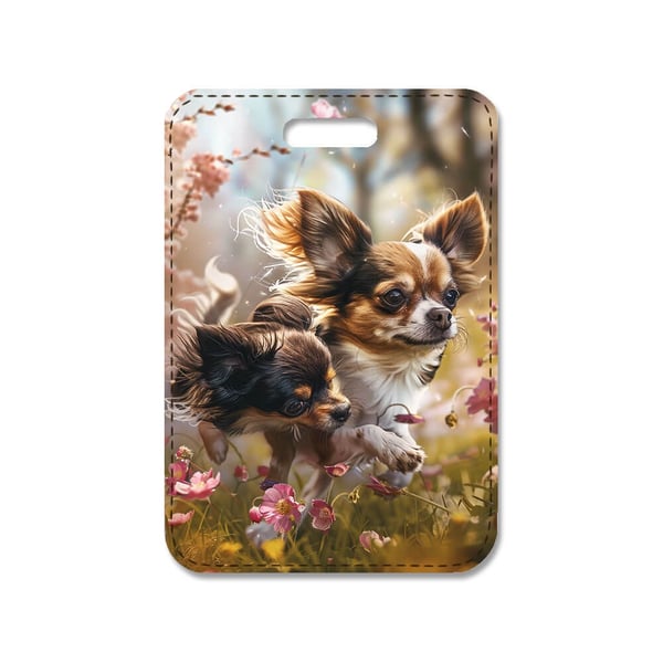 Veskeanheng: Lang Frakk Chihuahua Hunde, stilrent veskepynt med levende og unikt design, veskecharm til håndvesken eller ryggsekken