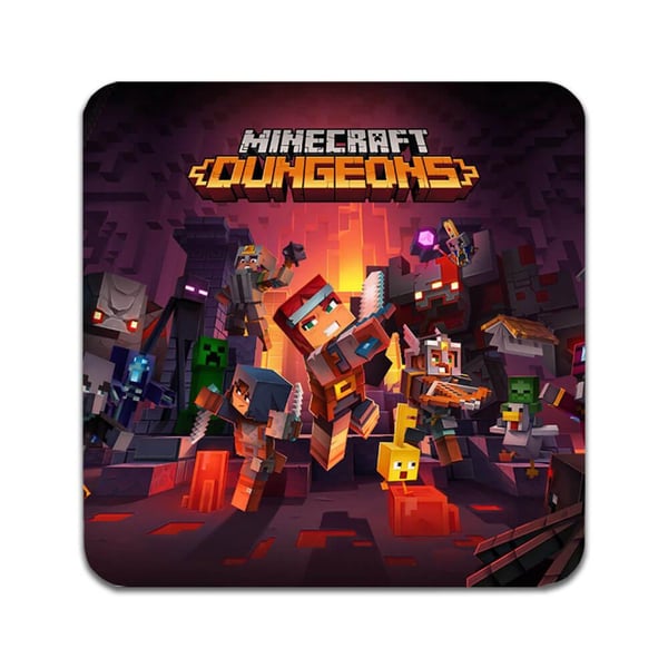 Glassunderlag (4-pakning): Minecraft, stilrene underlag med unike og livlige motiver