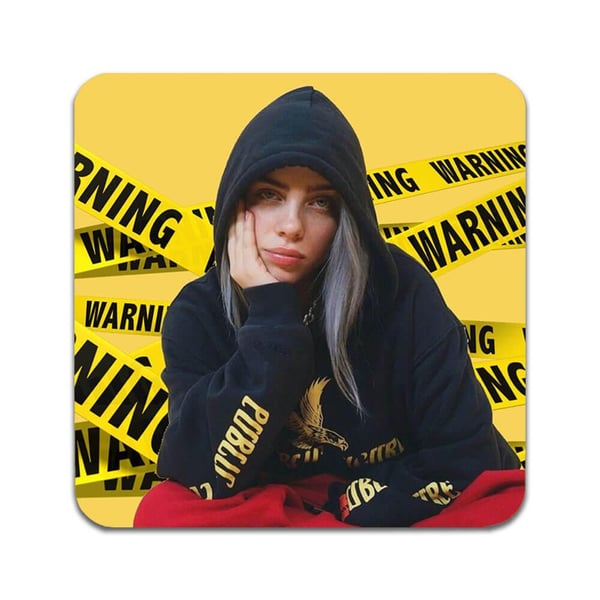 Glassunderlag (2-pakning): Billie Eilish, stilrene underlag med unike og livlige motiver Glassunderlag (2-pakning): Billie Eilish, stilrene underlag med unike og livlige motiver