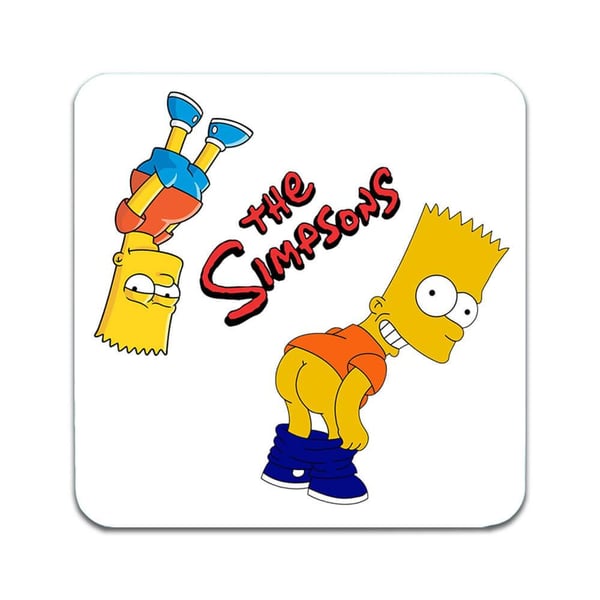 Glassunderlag (2-pakning): The Simpsons, stilrene underlag med unike og livlige motiver