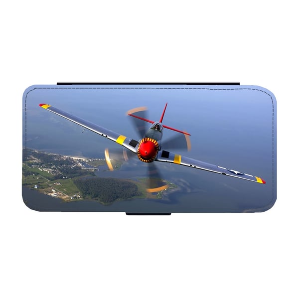 Til Samsung Galaxy S8: P-51 Mustang Fighter-Bomber, flipdeksel med unikt motiv, mobiletui med stativfunksjon