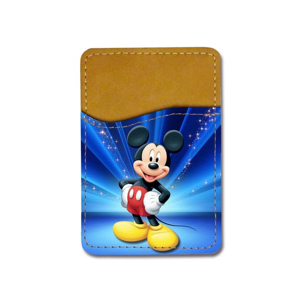 Självhäftande korthållare till mobil (Universell): Disney Musse Pigg, kortfack med livfull och unikt design till telefon