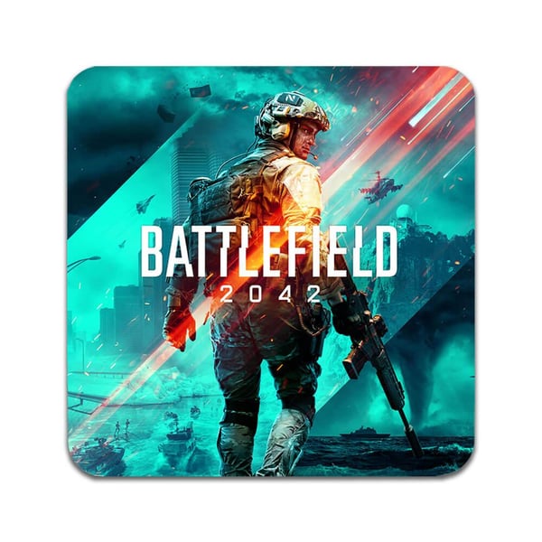 Glasbrikker (2-pak): Game Battlefield 2042, stilrene bordskånere med unikke og levende motiver