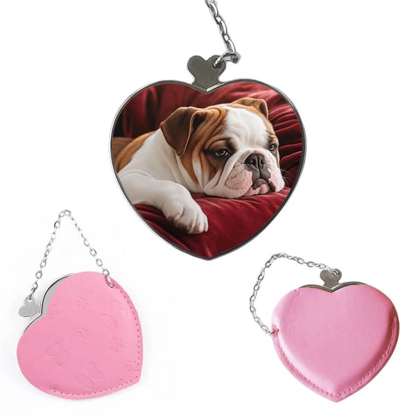 Kompakt kosmetikspejl: Hund Engelsk Bulldog, lommespejl med levende og unikt design
