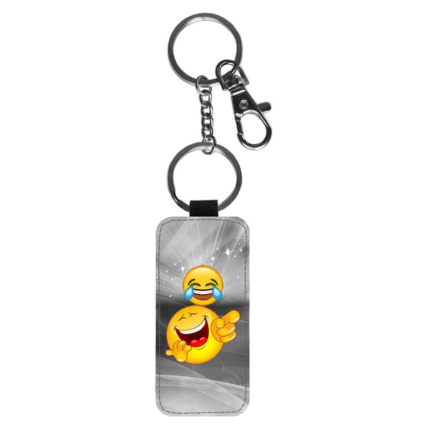 Nyckelring: Emoji Laughing, stilrent hängsmycke med livfull och unikt design